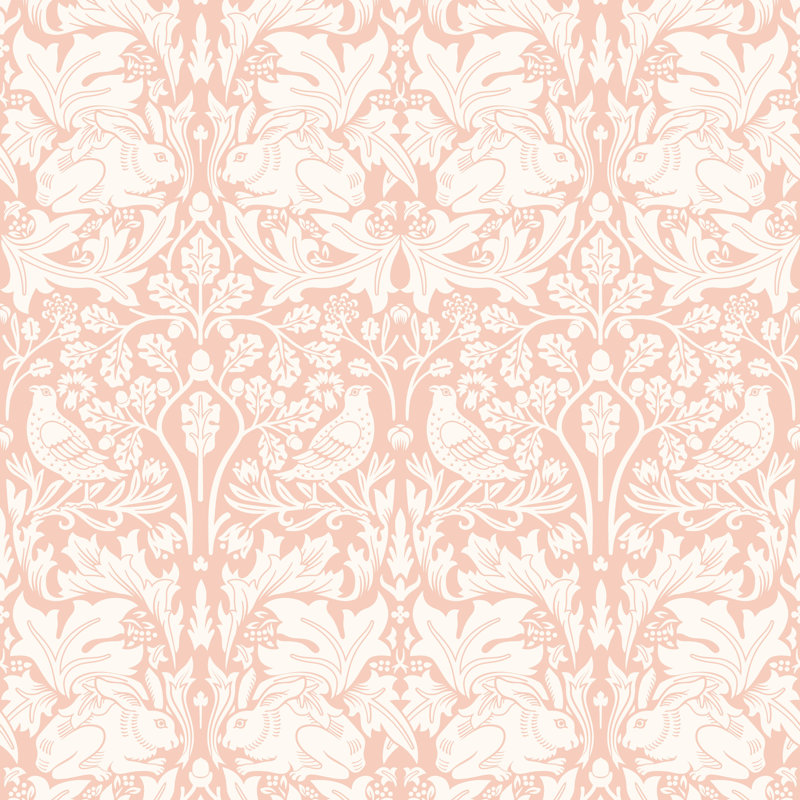 Padstow 10m x 50cm Matte Wallpaper Roll, Soft Pink