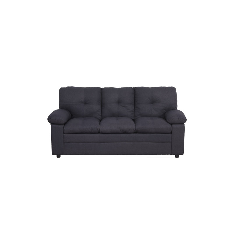 Canapé 74 po à accoudoirs coussinés, Microfibre / microsuède gris