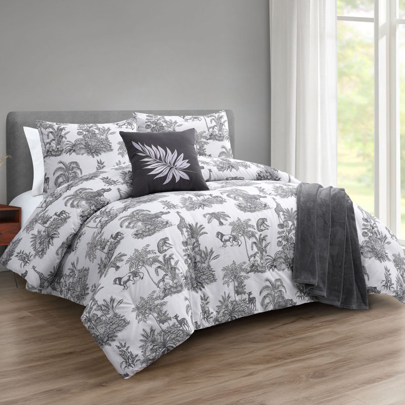 Ensemble d'édredon 5 pièces Toile Safari, Grand lit