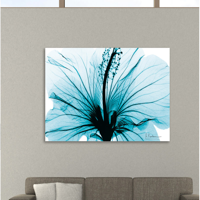 «Aqua Hibiscus», toile tendue par Albert Koetsier, H 30 po x l 40 po x P 1,5 po