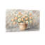 Arrangement floral de plantes et fleurs dans un pot en terre cuite sur une surface en bois-280179845