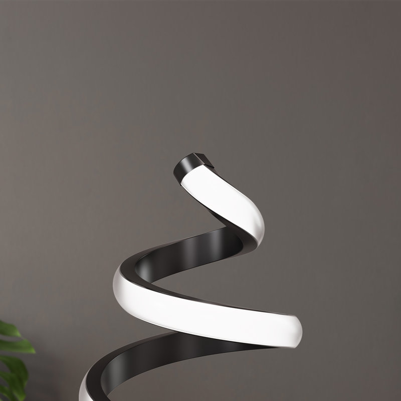 Spiral 12W LED Table Lamp 16" - 3000K Warm White - Touch Dimming in Matte Black