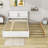 Full Size Platform Bed with Trundle and Storage Shelves-86914852