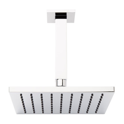 Rigi Rainfall Shower Head with Square Ceiling-Mount Shower Arm 1.8 GPM