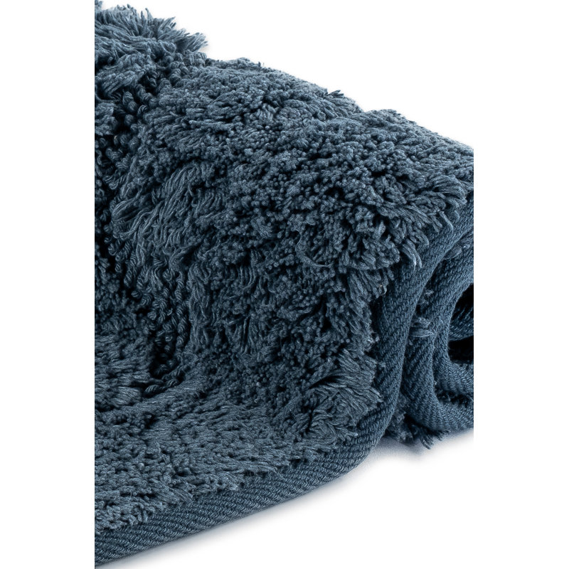 Irinela Cotton Non-Slip Bath Rug, Silver