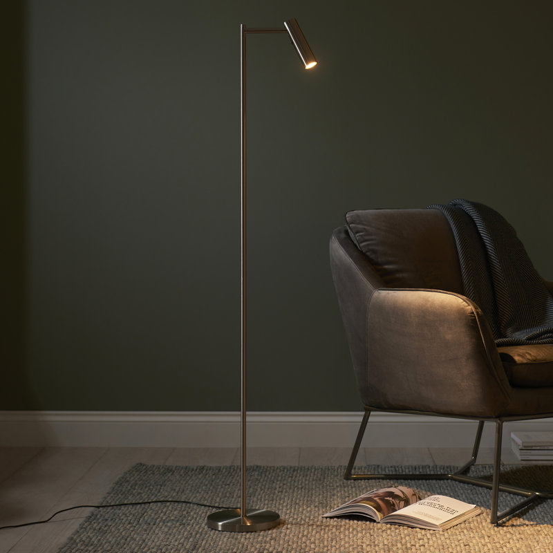 Rossleigh 125cm LED Task Floor Lamp, Satin Nickel