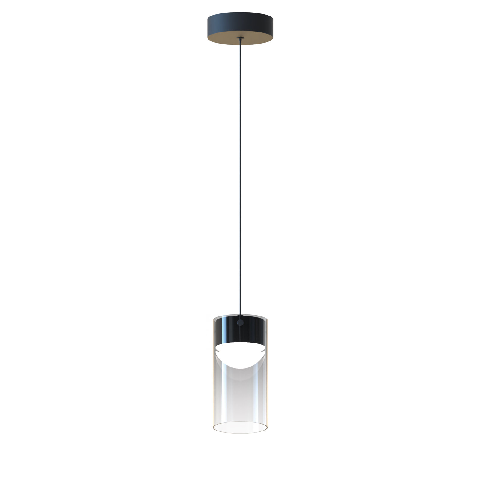 Delonda Single Light Glass Dimmable LED Pendant, Graduating Smoke