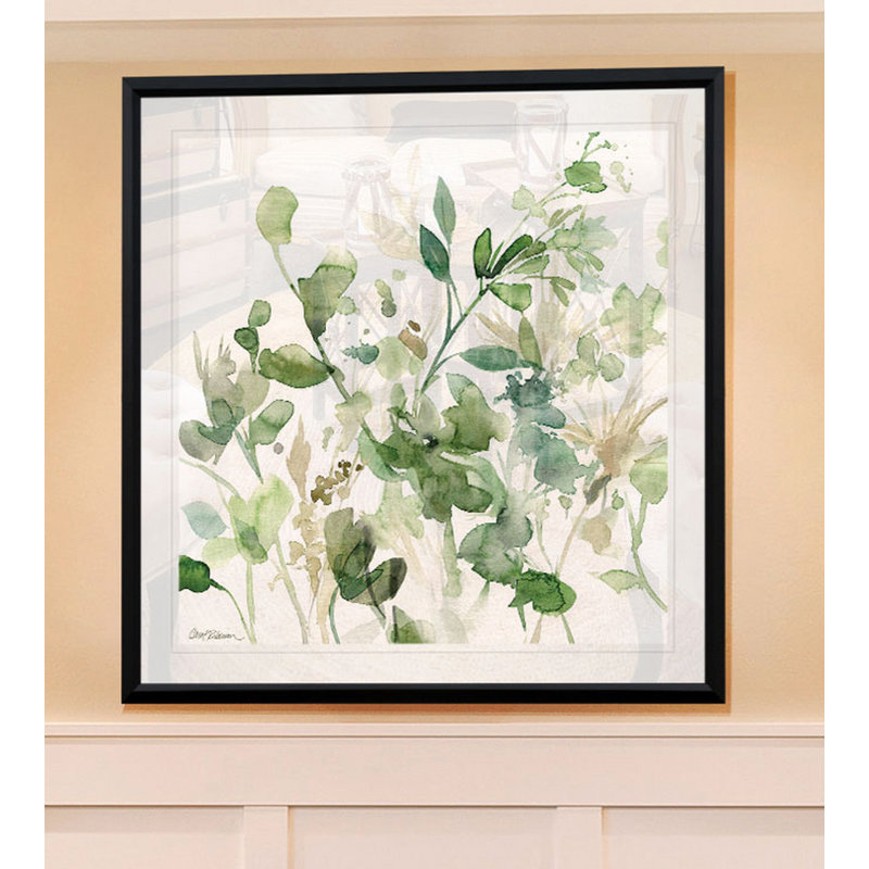 Argita " Sage Garden I ", 17.5" H x 17.5" W, Framed Print, Black Plastic