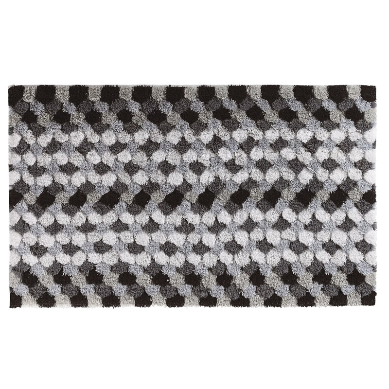 Color Bubble Geometric Bath Rug, Gray, 20" W x 31" L