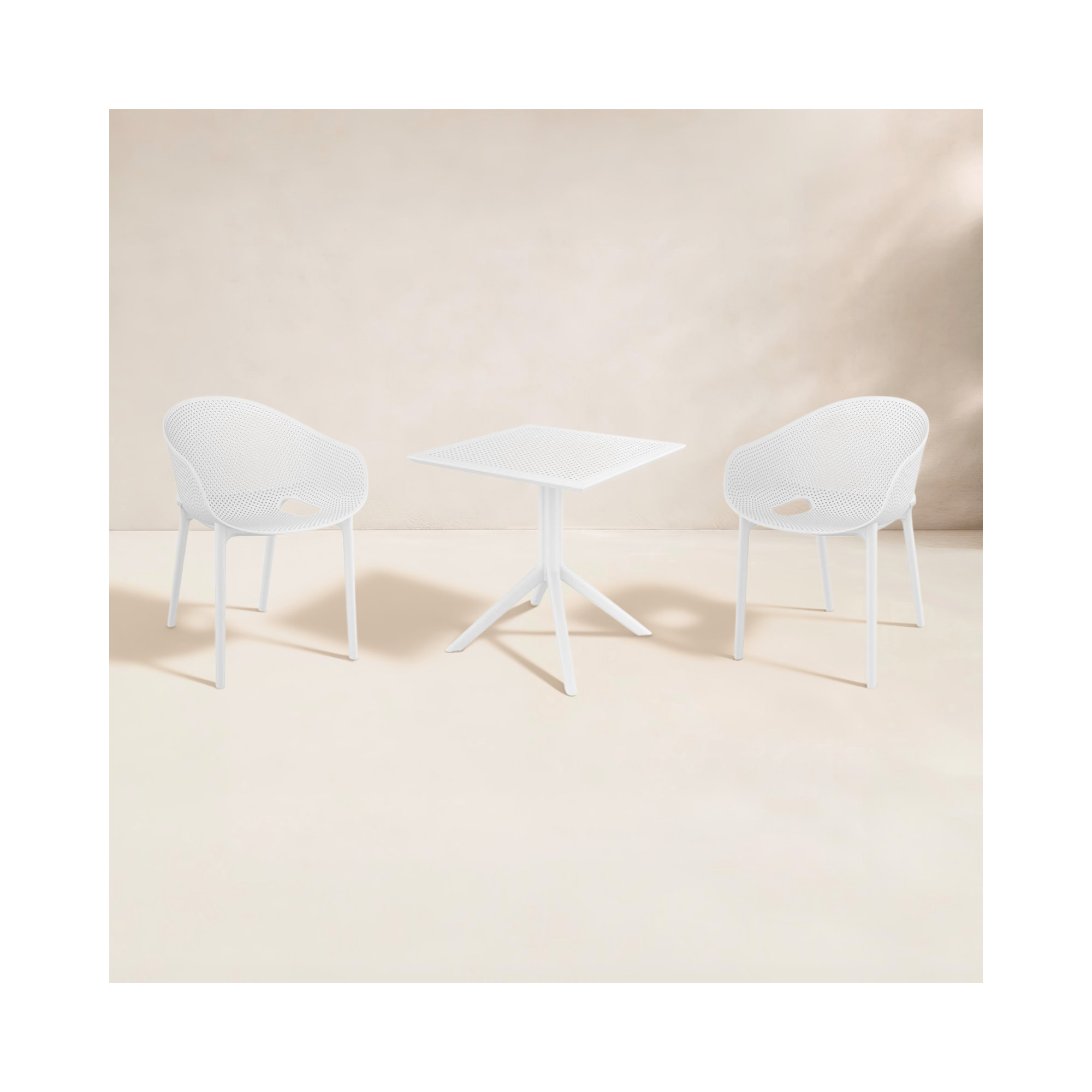 Farrah Square 2 - Person Bistro Set, White