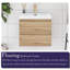 Meuble-lavabo mural simple 24 po avec plateau en marbre de culture Aikin-98747992