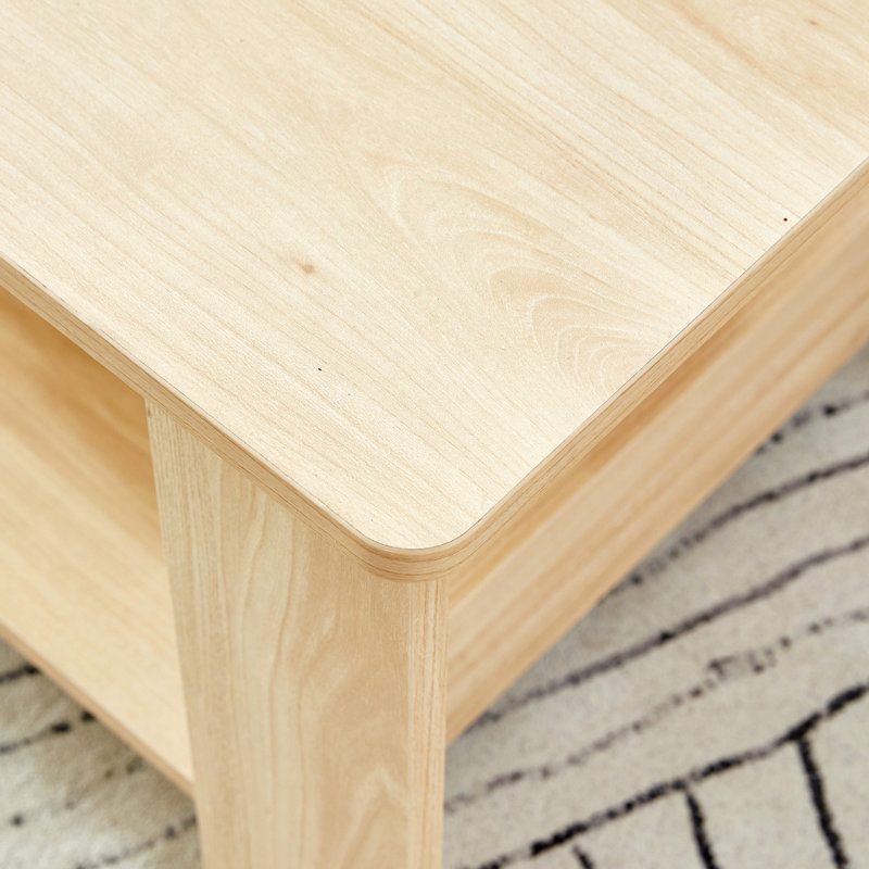 Table basse Bonni, H 16,5 po x L 43,3 po x l 21,6 po, Bois naturel