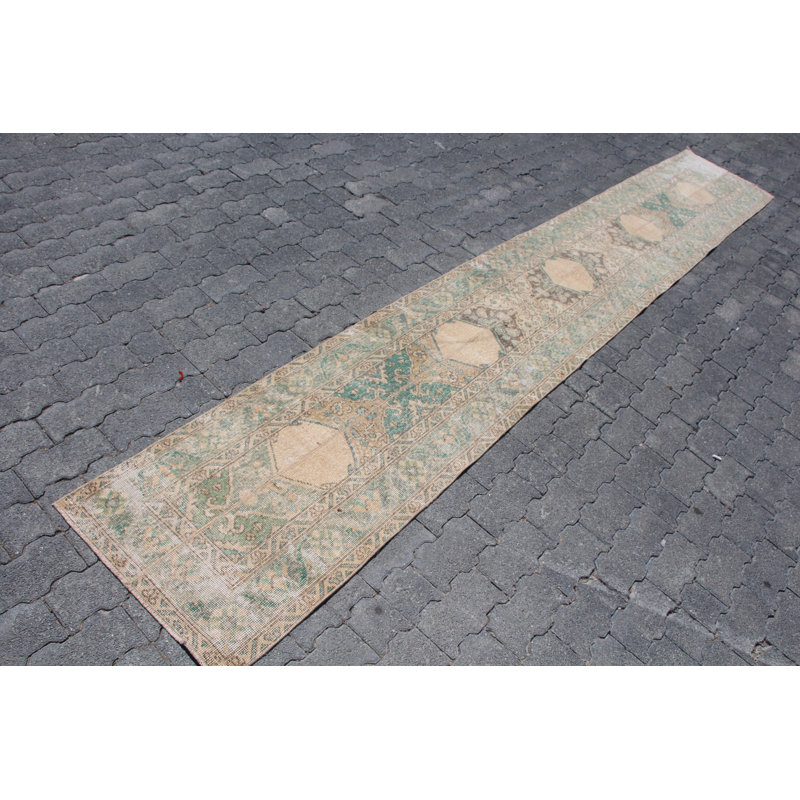 Tapis rétro en patchwork turque Oushak