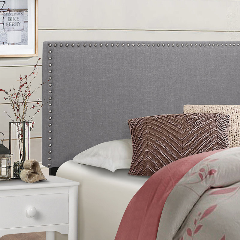 Percy Upholstered Headboard, Twin, Gray