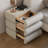 Humply Modern Leather Smart Nightstand with Wireless Charger Drawers Bedside Table-1261960488