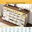 Commode 12 tiroirs 70,87 po, commode longue avec lumières DEL et station de charge, commode-1676625181