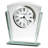 Granby Modern & Contemporary Roman Numeral Glass Quartz Movement / Crystal Tabletop Clock with Alarm in Polished Silver/White/Black