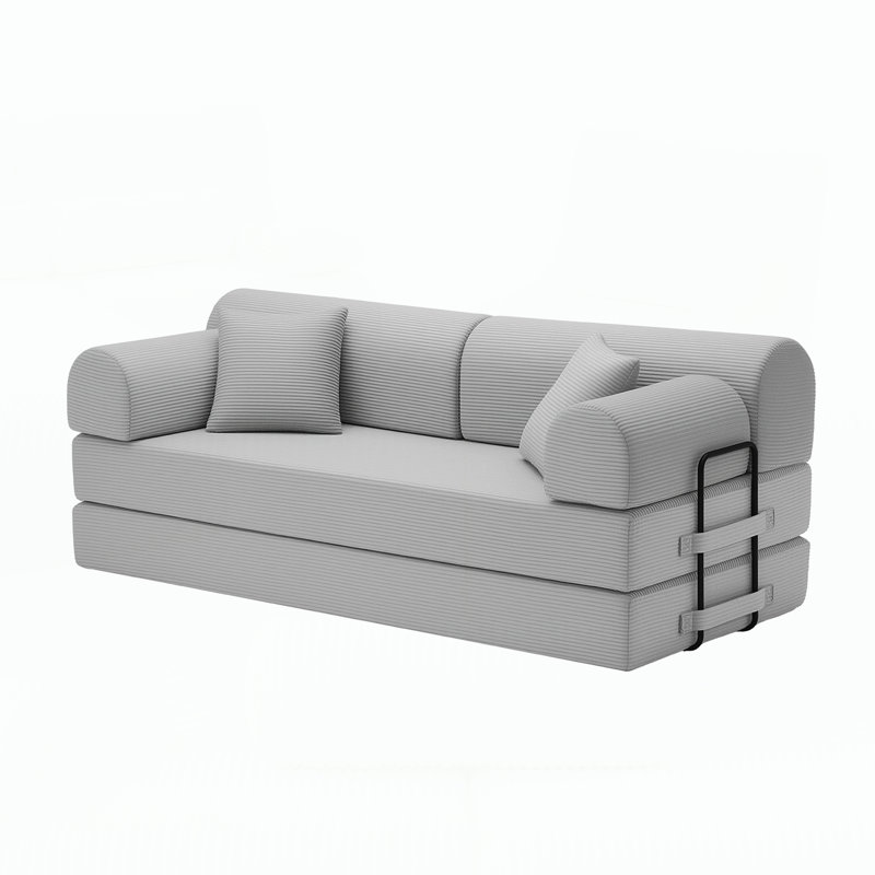 Canapé-lit convertible pour salon, chambre à coucher, Gray Fabric