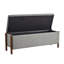  Banc de rangement rembourré 48 po avec pieds en bois massif 48 po-1883371493