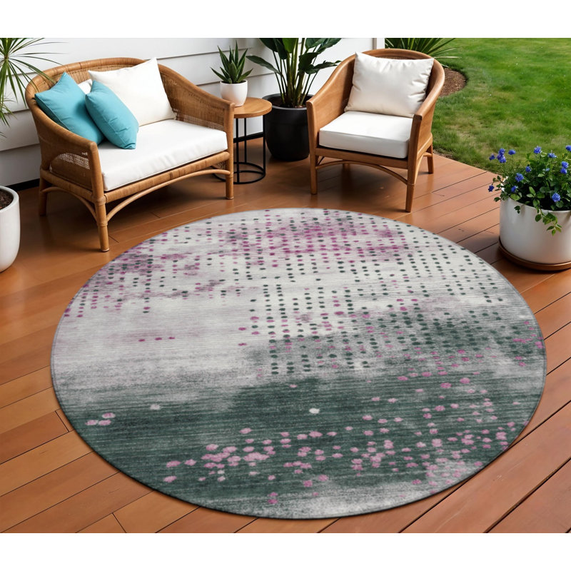 Tapis intérieur rond lavable 8 po