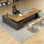Bureau de direction en bois massif en L noyer avec tiroirs-1964042984-1964042986