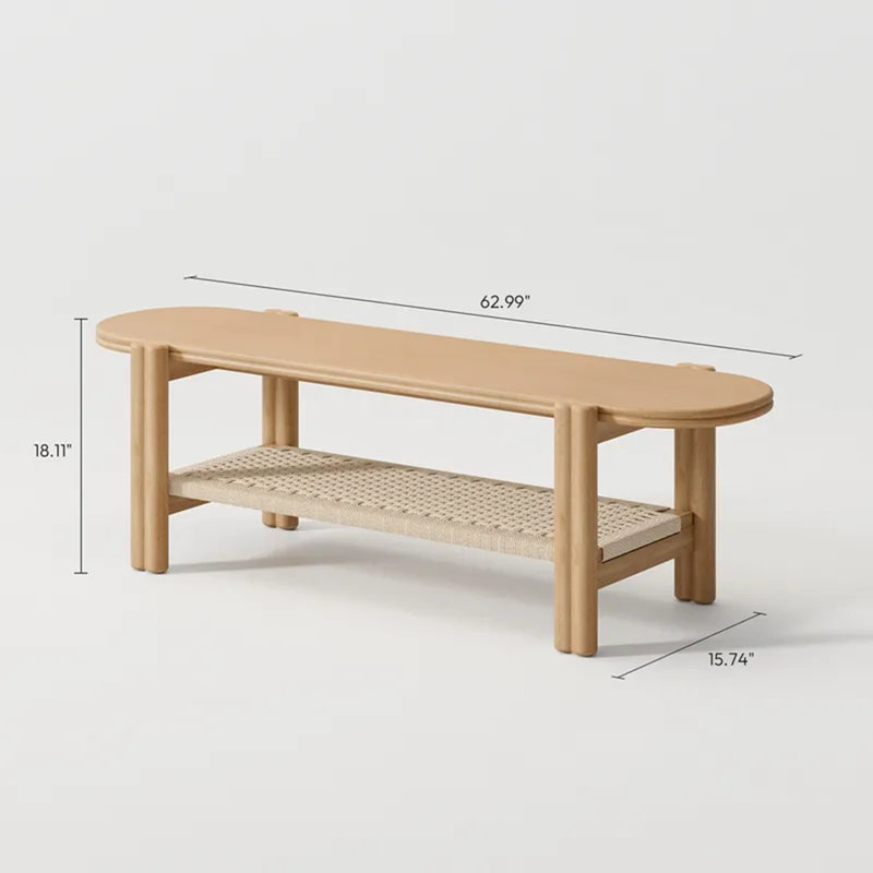 Storage Bench (62.9"), 18.11" H x 62.99" W x 15.74" D, Brown