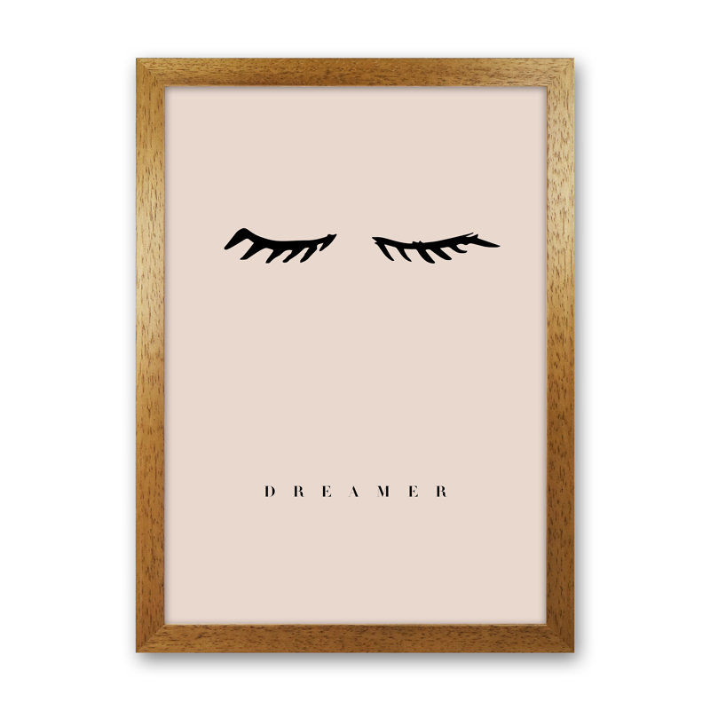 Lashes Dreamer Nude by Planeta444 - Print, 34cm H x 25cm W x 3cm D, Brown Framed