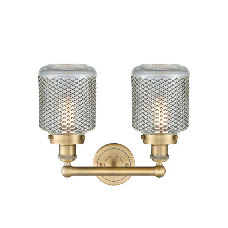 Éclairage pour meuble-lavabo à intensité variable 2 lumières Dore, Laiton brossé
