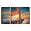«Fascinating Sky and Wooden Bridge», reproduction de cadre flottant sur toile 3 pièces-10629661-40873788