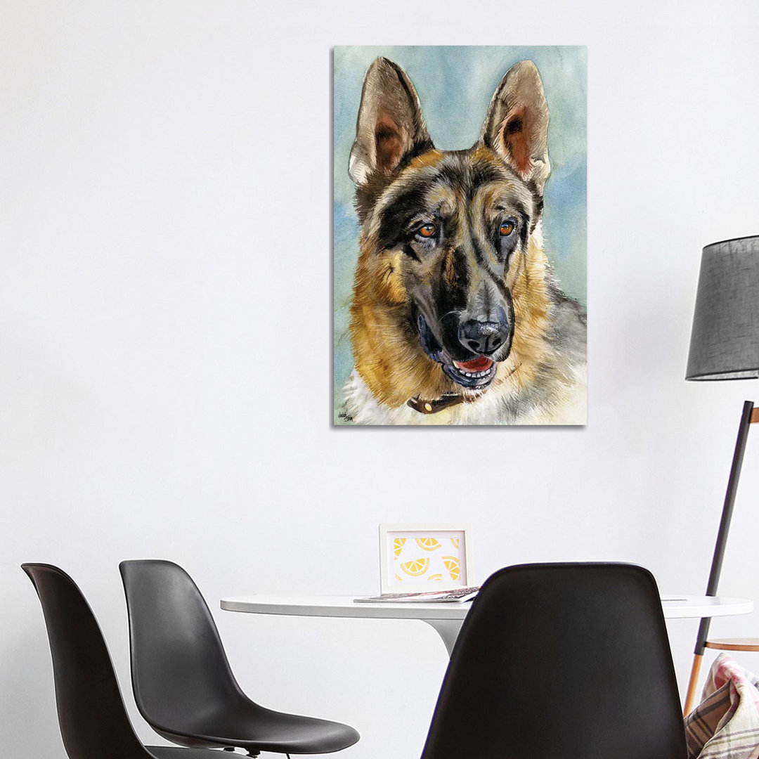 Brains And Brawn - German Shepherd Dog by Judith Stein - Wrapped Canvas Painting
