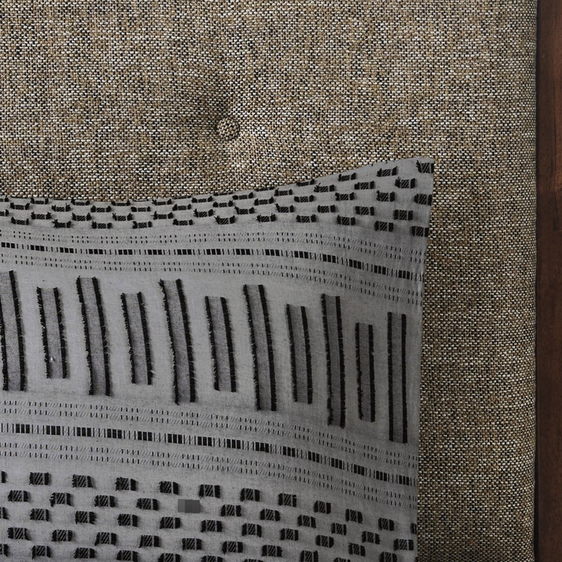 Édredon 100% coton très captivant gris / noir, King Comforter + 2 Shams, Gris / Noir
