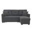 Canapé modulaire en lin avec lit escamotable et rangement pour chaise longue réversible-133015687