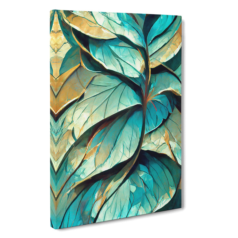 XV1022-340X Abstract Leaf No.2 - Print, Wrapped Canvas, 50cm H x 35cm W, No Matte