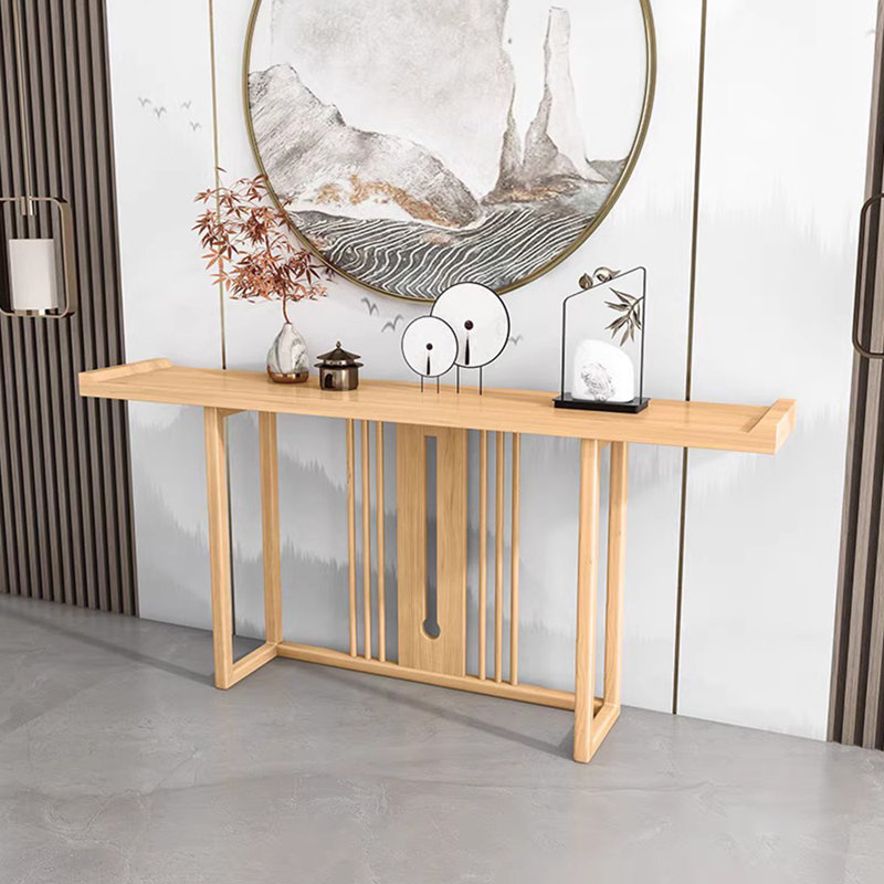 Console de style chinois moderne et élégante, Naturel, H 31,5 po x l 63 po x P 13,8 po