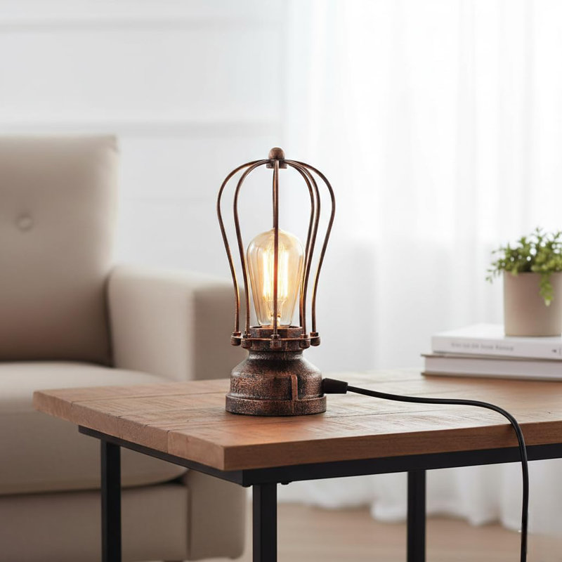 Metal Desk Lamp, Rustic Red