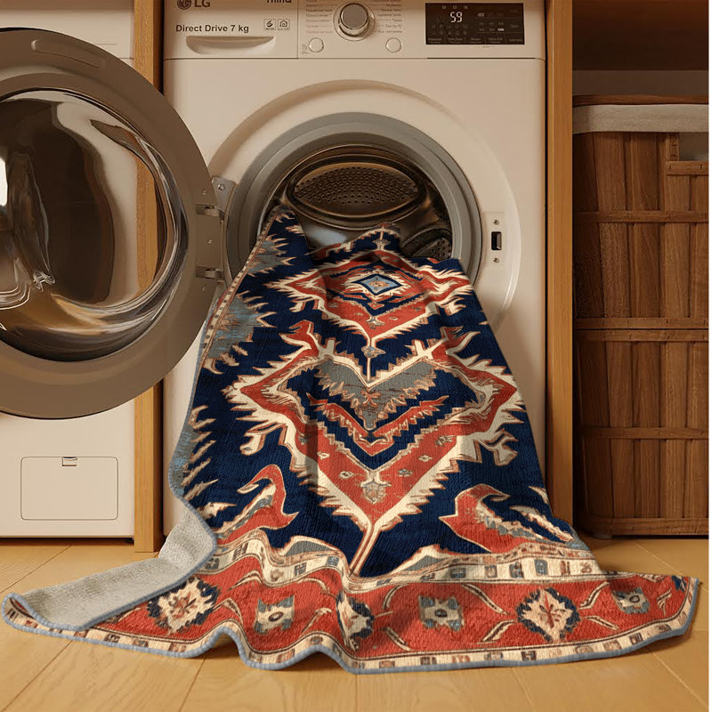 Tapis brun lavable à la machine, Rectangle 7 pi x 10 pi