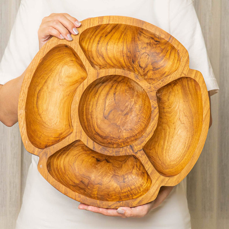 Takara Teak Divided Serving Bowl