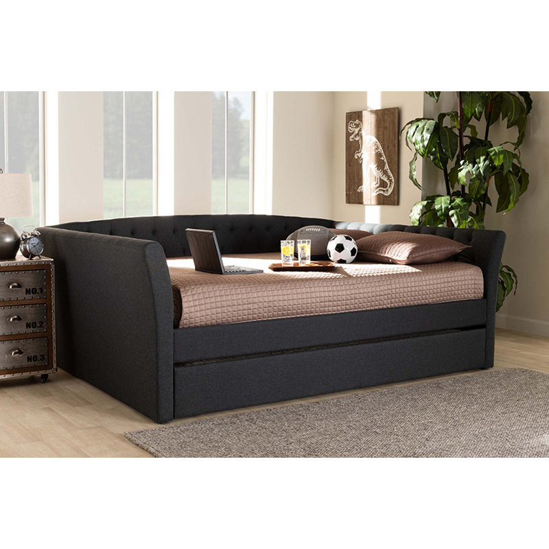 Earnest Upholstered Daybed, Queen, Dark Gray