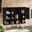 Armoire de rangement pour salle de bain avec tablettes ouvertes et tablette réglable-1275684738