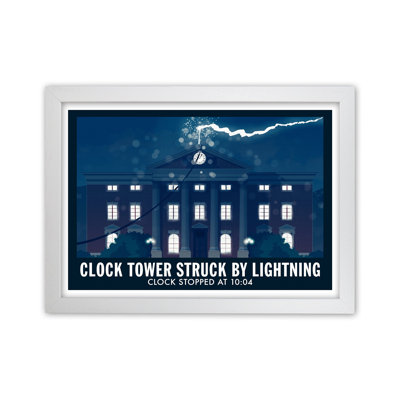 Clock Tower Struck By Lightning by Richard O'Neill - Print