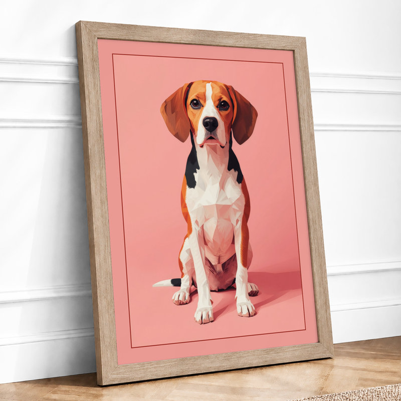 Beagle Portrait Modern - Print, Oak, A4 - 29.7 x 21.0 cm