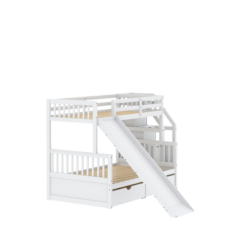 Gurubaksh Kids Twin Over Full Bunk Bed, White