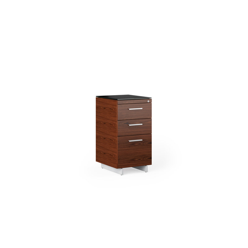 Sequel 20 3 - Drawer File Cabinet, Chocolate Stained Walnut/Satin Nickel