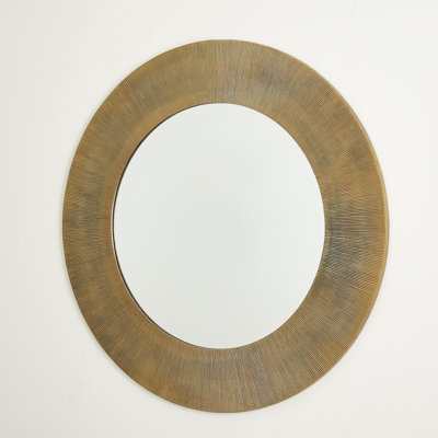 Radiating Round Aluminium Mirror