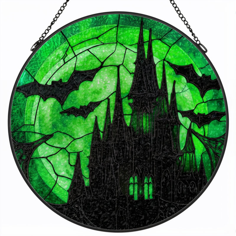 Panneau de vitrail 12 "H Green Castle