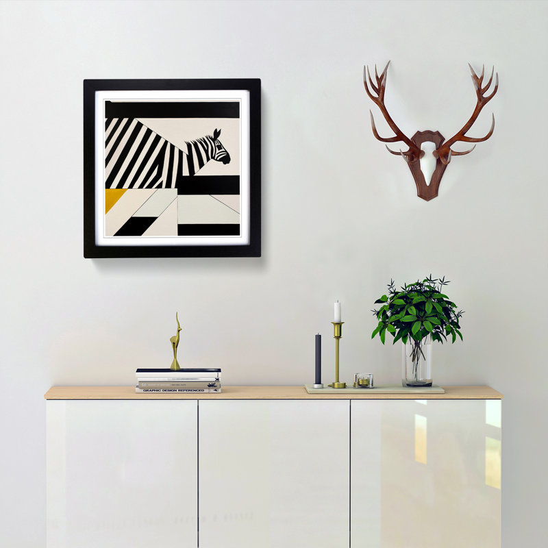 Single Picture Frame Print on Wood, Black Framed