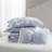 Blue King Bedding Sets, Soft Polyester Floral Quilt for Modern Home