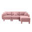 Canapé 3 places en tissu bouclé rose en forme de L convertible, rembourrage de ressort élégant incurvé, amovible et dense pour le confort-684769656