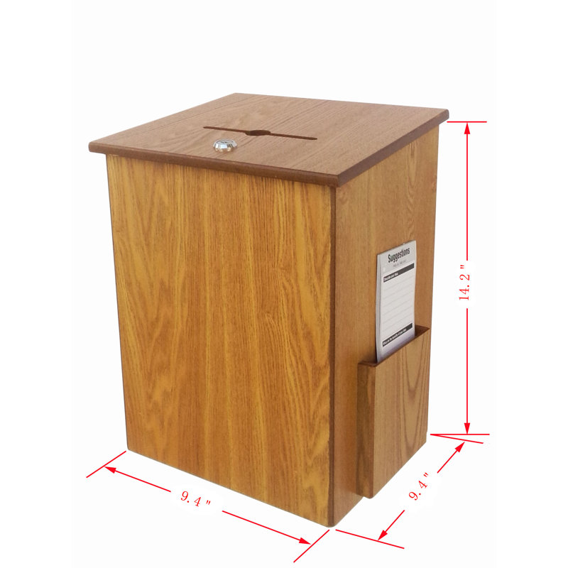 Boîte de donation FixtureDisplays®, boîte de dîme, boîte à offrandes d'églises, urne de rétroaction suggérée l 9-1 / 2 po x H 13-7 / 8 po x P 9-1 / 2 po 1040-8511MO