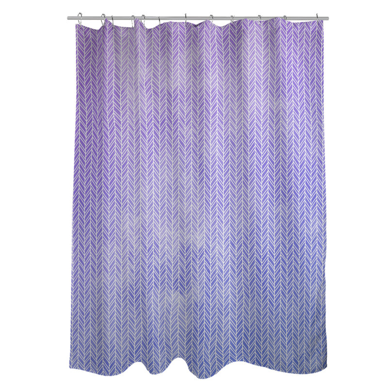 Rideau de douche Katelyn Elizabeth Ombre - Style géométrique moderne, Bleu / mauve